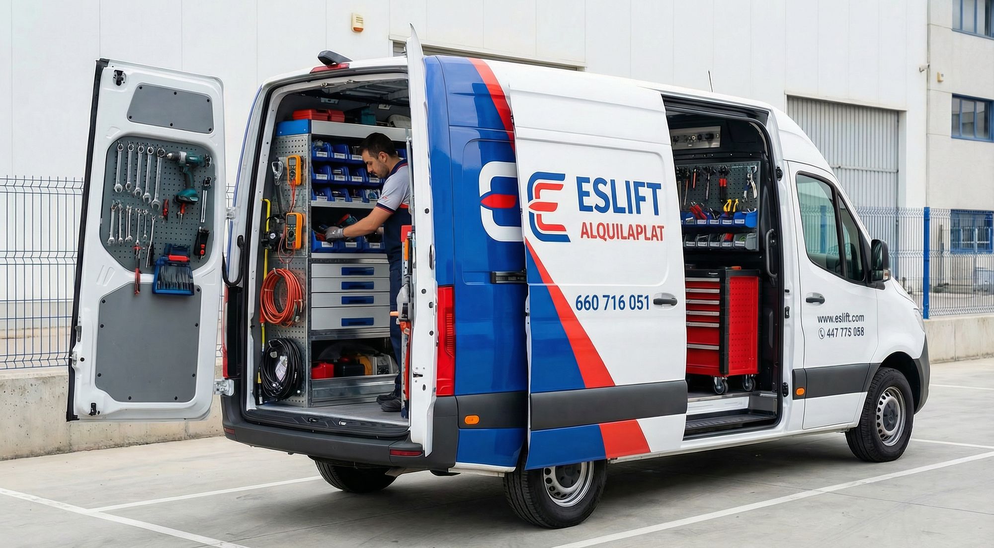 Furgoneta de servicio técnico ESLIFT ALQUILAPLAT